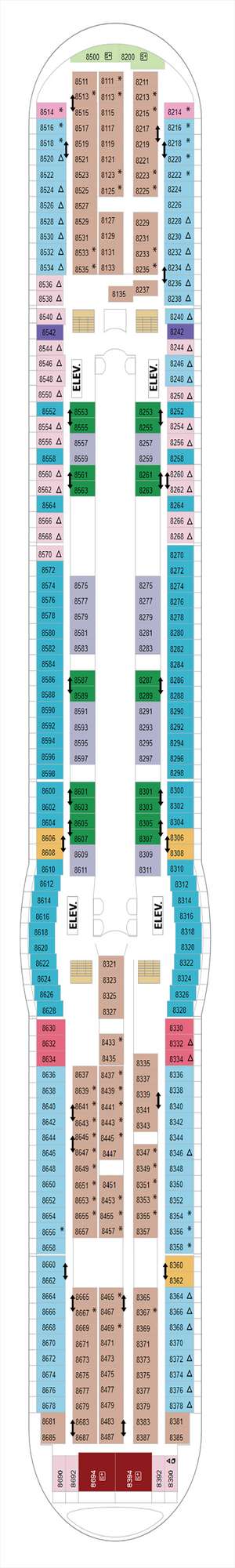 Deck plan for Navigator of the Seas