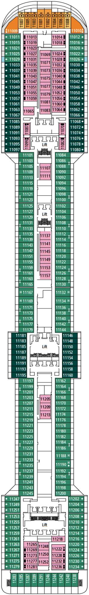Deck plan for MSC Splendida