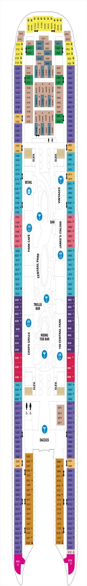 Deck plan for Symphony of the Seas