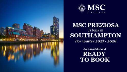 MSC Preziosa Launch 27/28 promotional banner