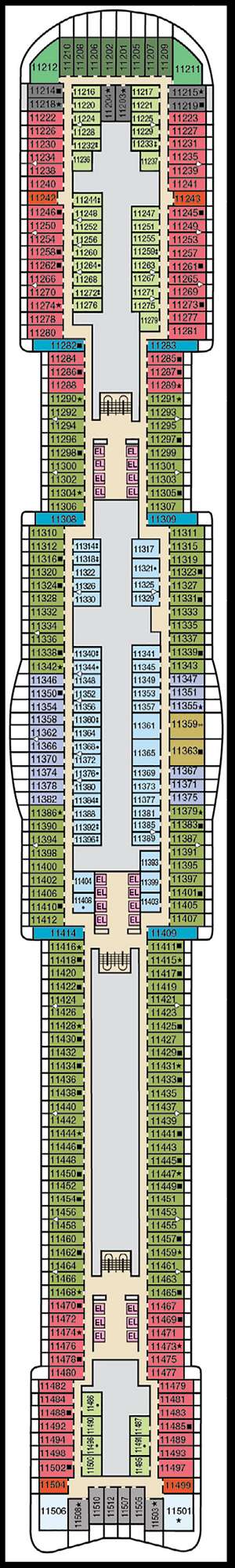 Deck plan for Carnival Mardi Gras