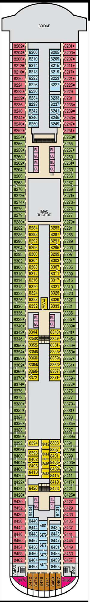 Deck plan for Carnival Vista