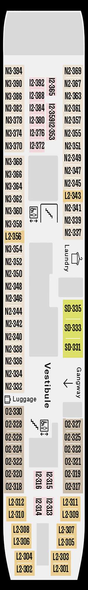 Deck plan for MS Nordkapp