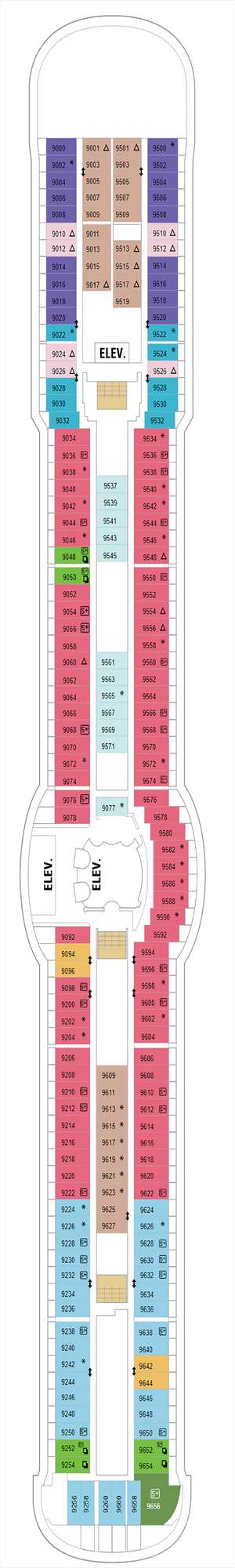 Deck plan for Brilliance of the Seas