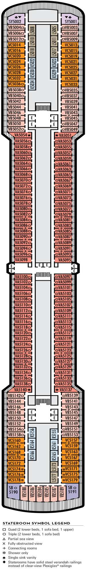 Deck plan for Oosterdam