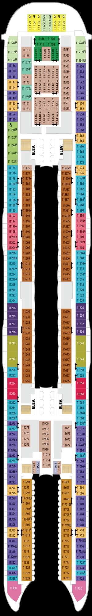 Deck plan for Allure of the Seas