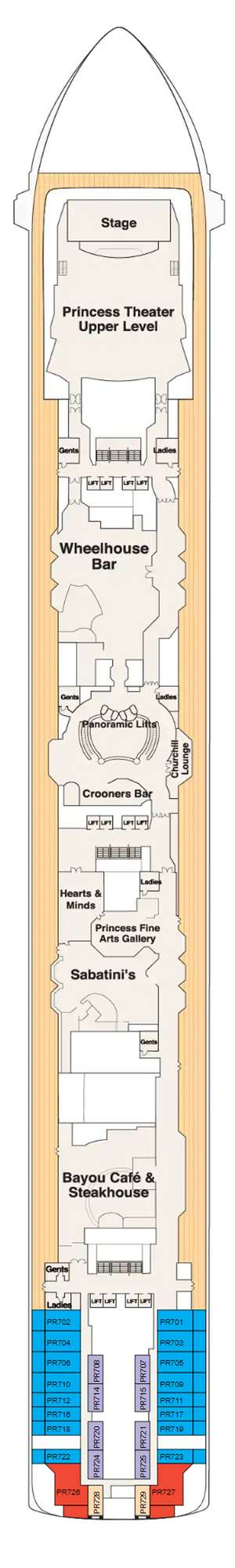 Deck plan for Island Princess