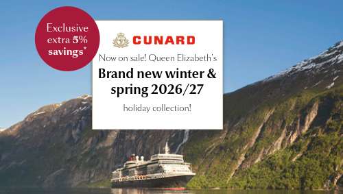 Cunard Launch QE  promotional banner