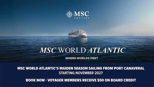 MSC World Atlantic launch  promotional banner