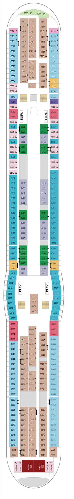 Deck plan for Voyager of the Seas