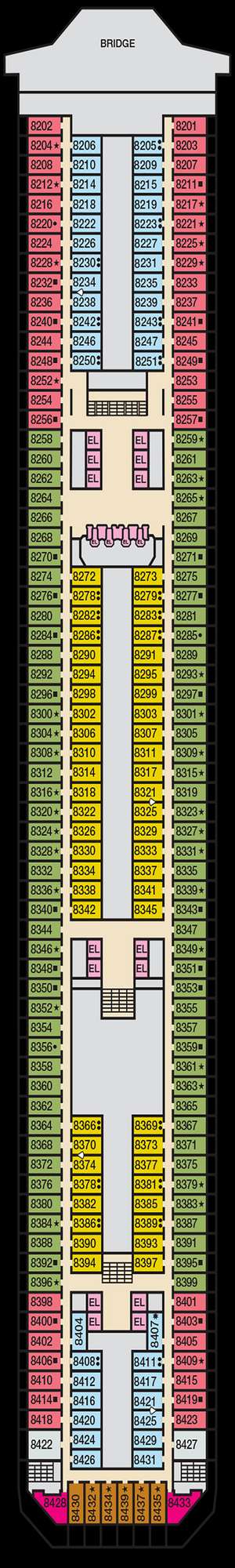 Deck plan for Carnival Radiance