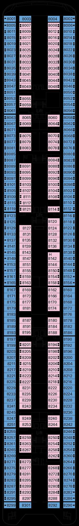 Deck plan for MSC Sinfonia