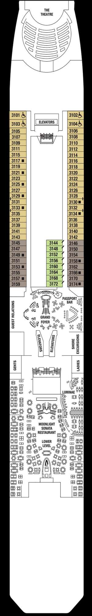 Deck plan for Celebrity Eclipse