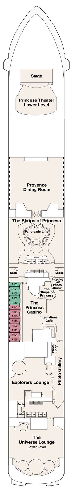 Deck plan for Coral Princess