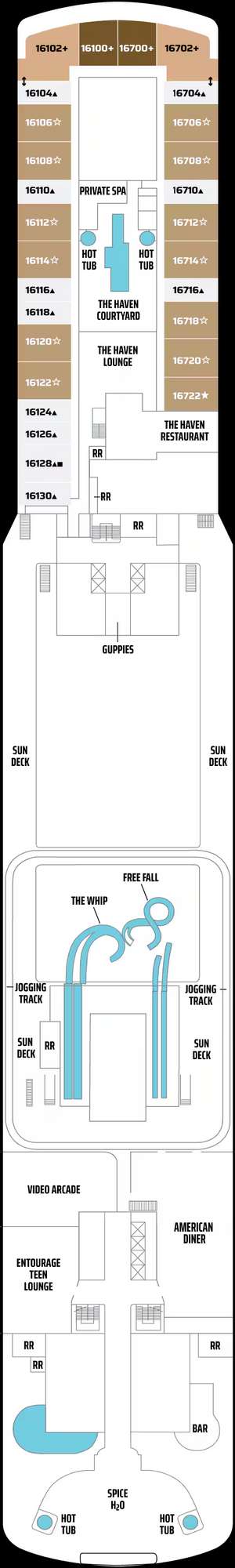 Deck plan for Norwegian Getaway