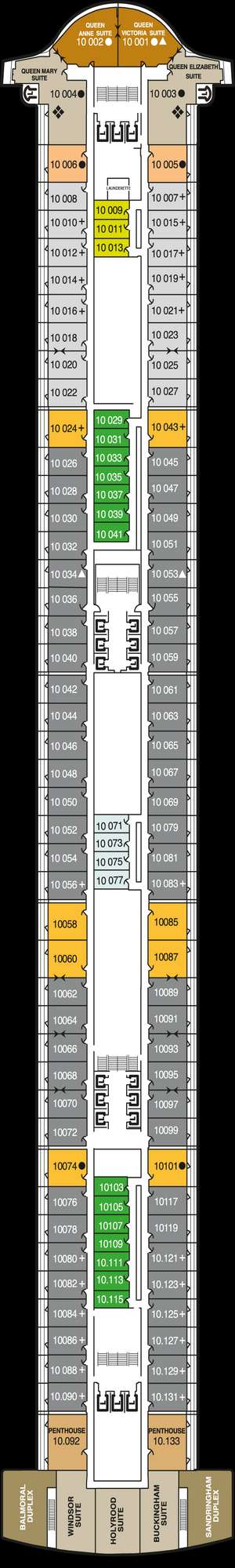 Deck plan for Queen Mary 2