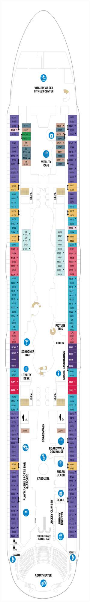 Deck plan for Symphony of the Seas