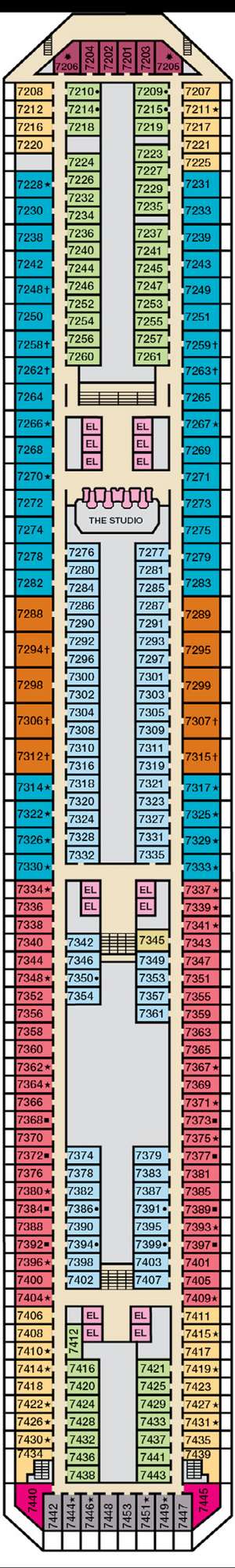 Deck plan for Carnival Conquest