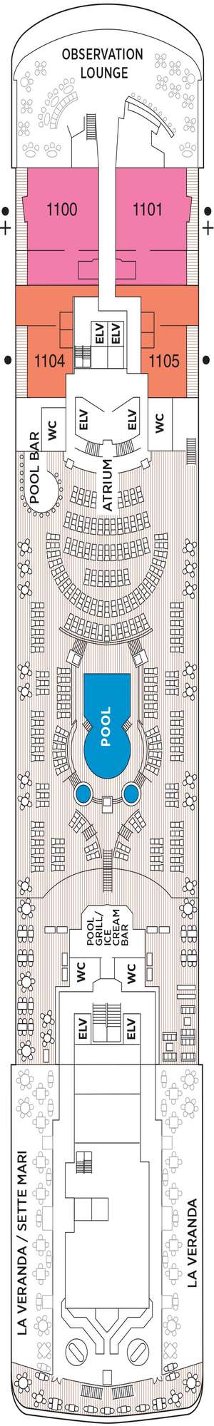 Deck plan for Regent Seven Seas Voyager