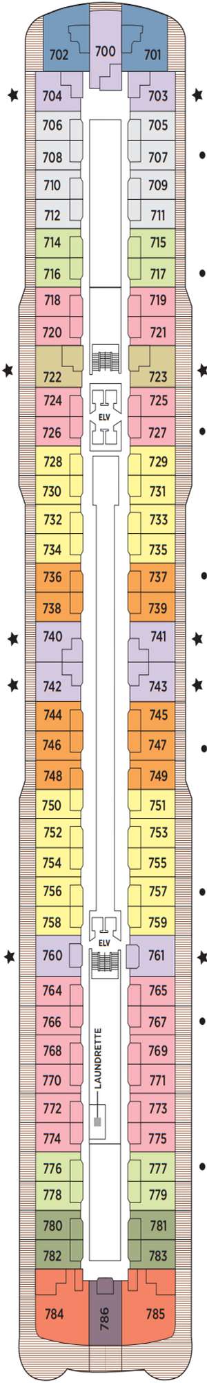 Deck plan for Regent Seven Seas Explorer