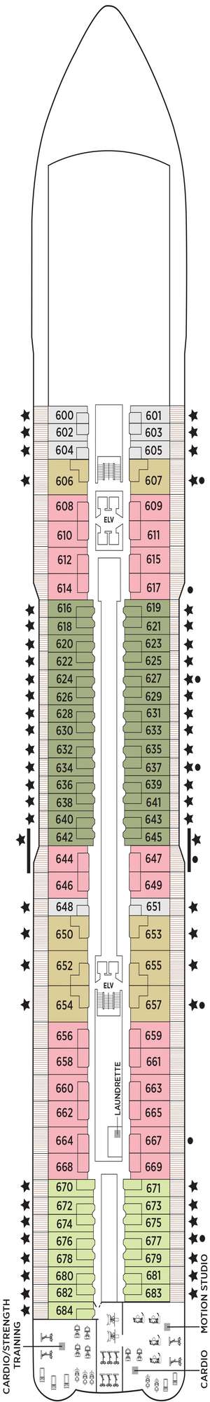 Deck plan for Regent Seven Seas Explorer