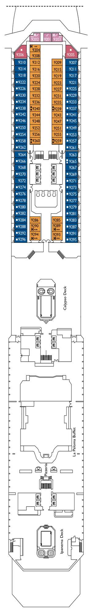 Deck plan for Costa Pacifica