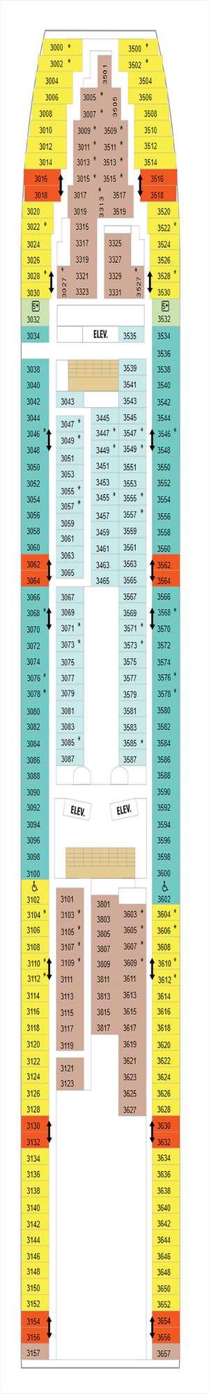 Deck plan for Rhapsody of the Seas