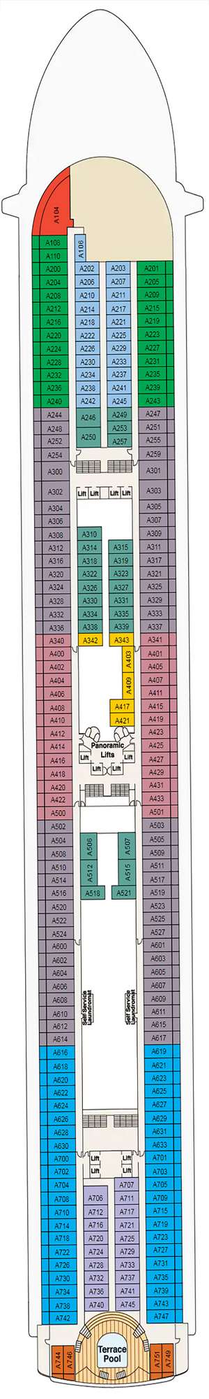 Deck plan for Diamond Princess