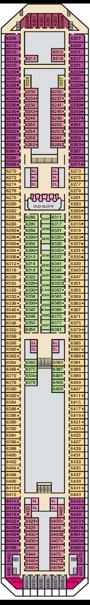 Deck plan for Carnival Glory