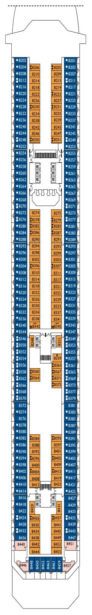 Deck plan for Costa Pacifica