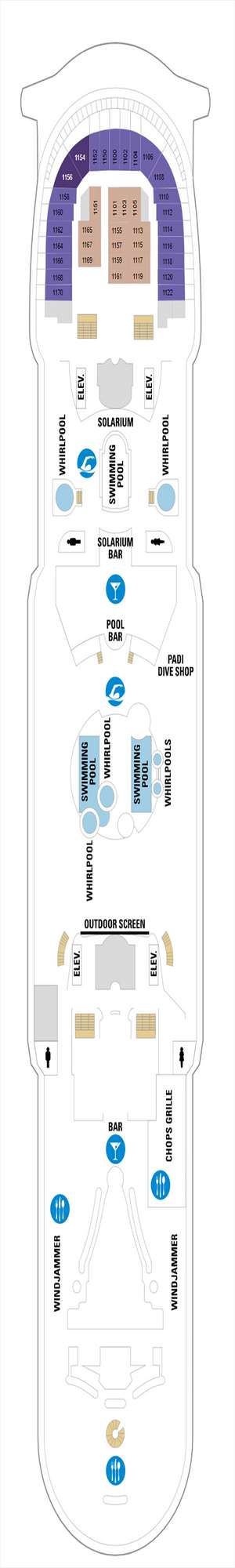 Deck plan for Voyager of the Seas