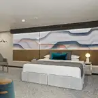 Overview of a Forward-Facing Club Balcony Suite