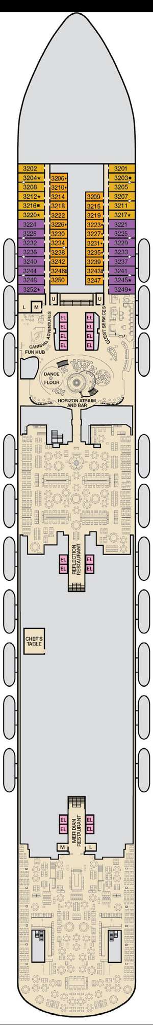 Deck plan for Carnival Horizon