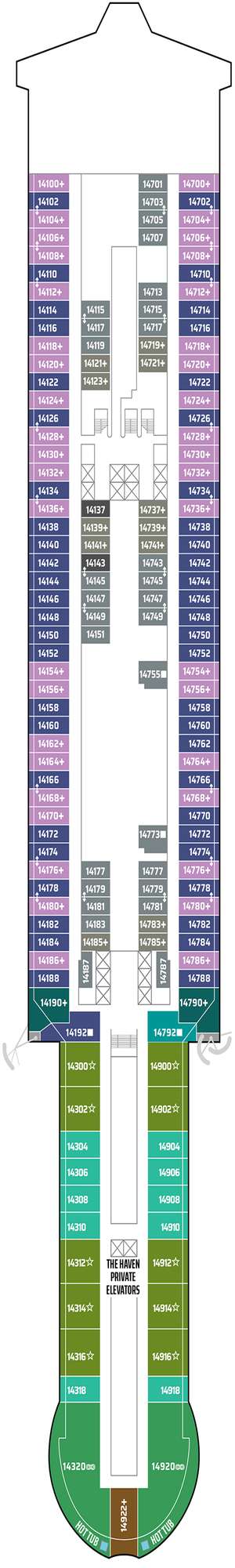 Deck plan for Norwegian Prima