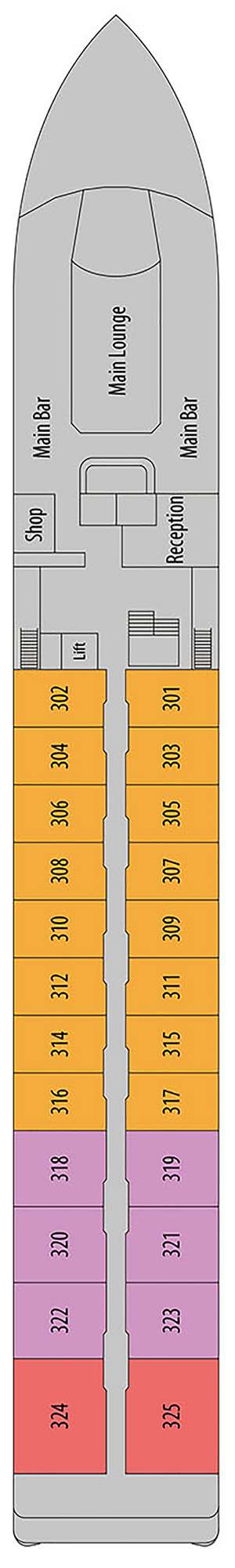 Deck plan for MS Douro Elegance