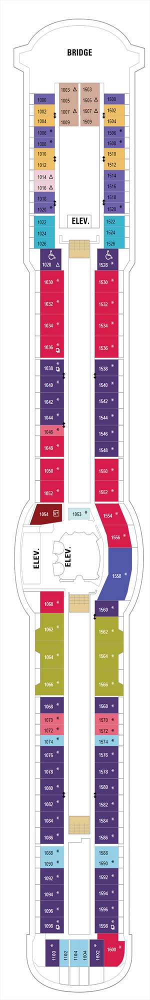 Deck plan for Brilliance of the Seas