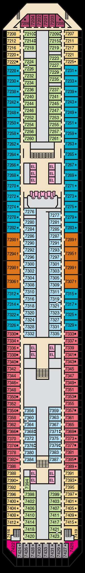 Deck plan for Carnival Radiance