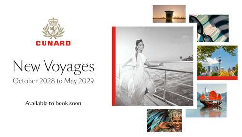 Cunard Launch teaser promotional banner