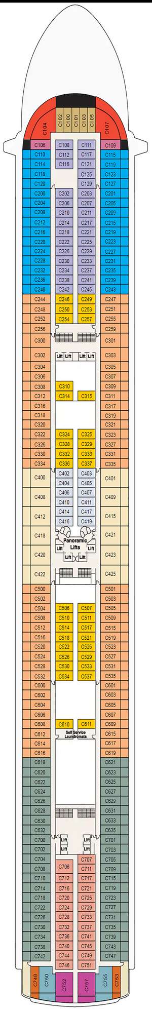 Deck plan for Diamond Princess