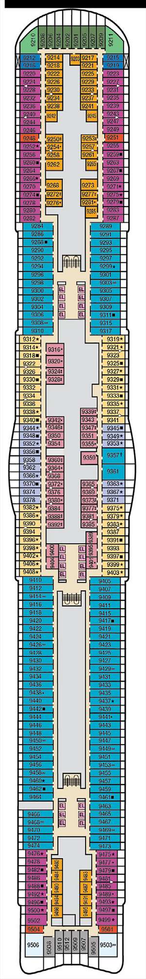 Deck plan for Carnival Celebration