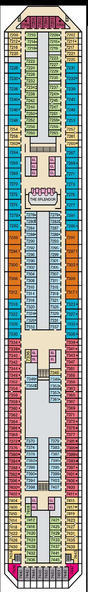 Deck plan for Carnival Splendor