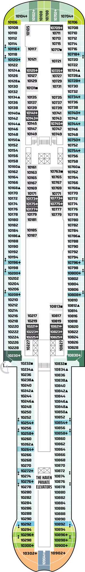 Deck plan for Norwegian Aura