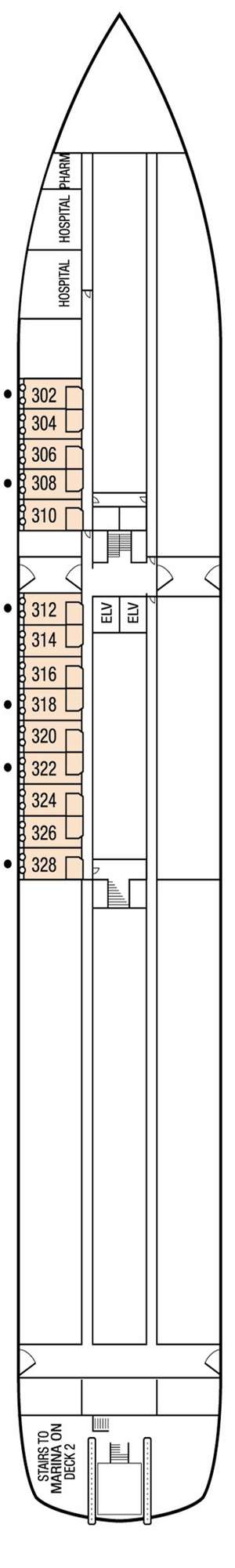 Deck plan for MS Paul Gauguin