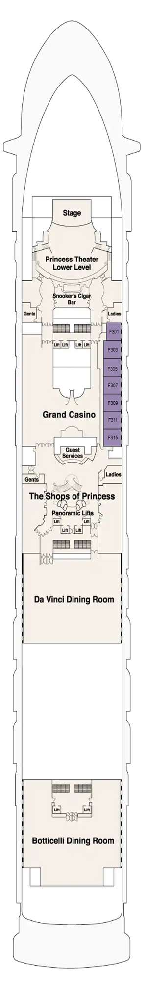 Deck plan for Grand Princess