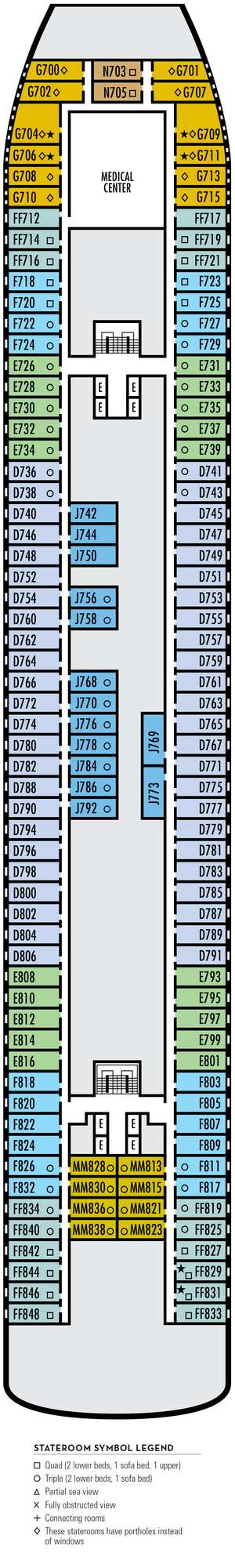 Deck plan for Veendam