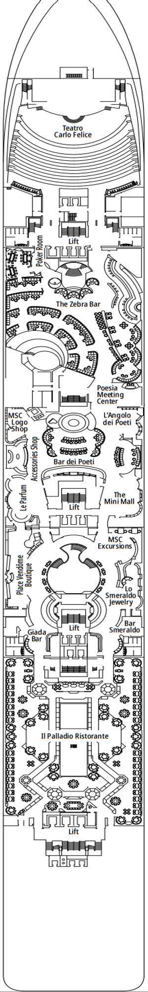Deck plan for MSC Poesia
