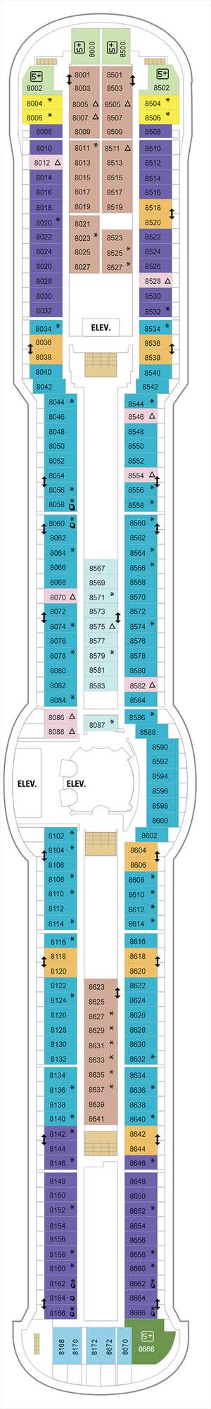 Deck plan for Jewel of the Seas