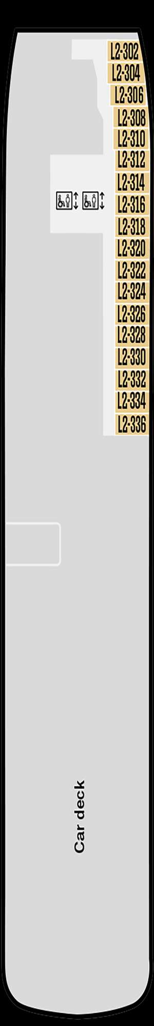 Deck plan for MS Midnatsol