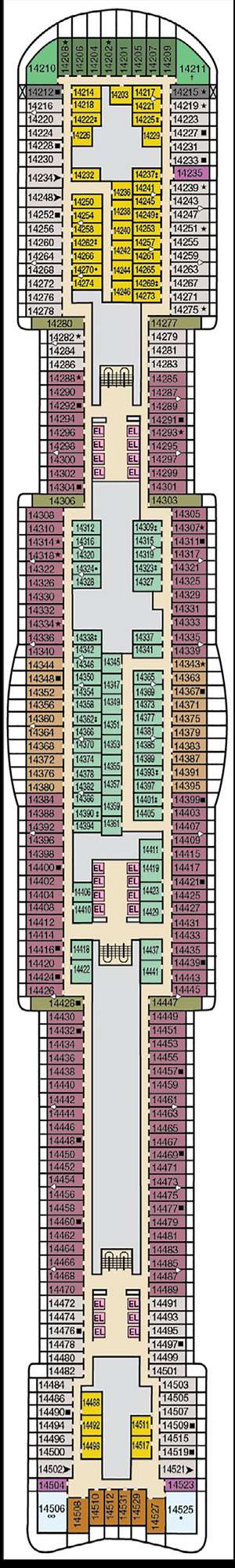 Deck plan for Carnival Jubilee