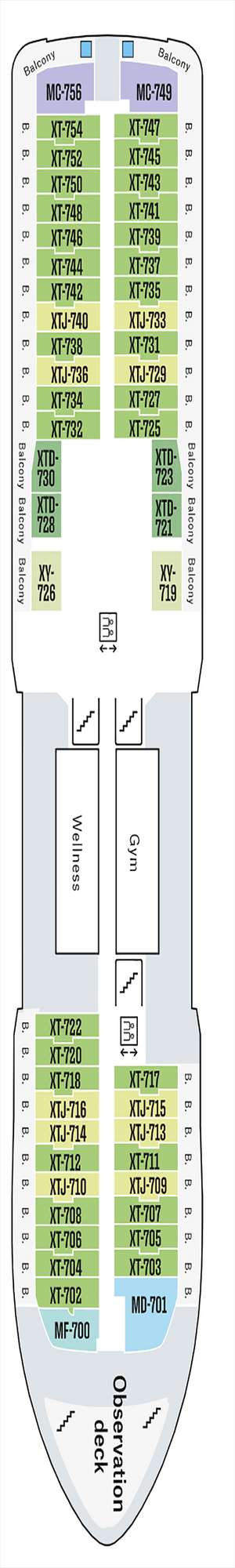 Deck plan for MS Fridtjof Nansen